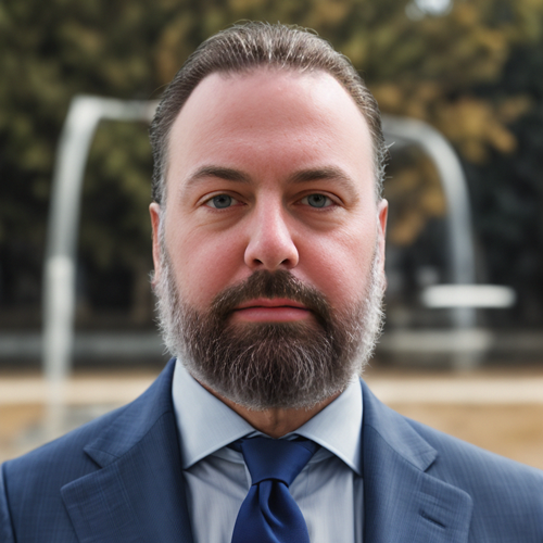 Portrait of Greg Price, Chief Executive Officer at SAMMS, wearing a coat and tie.